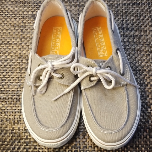 Sperry Other - Sperry beige loafer canvas size 1